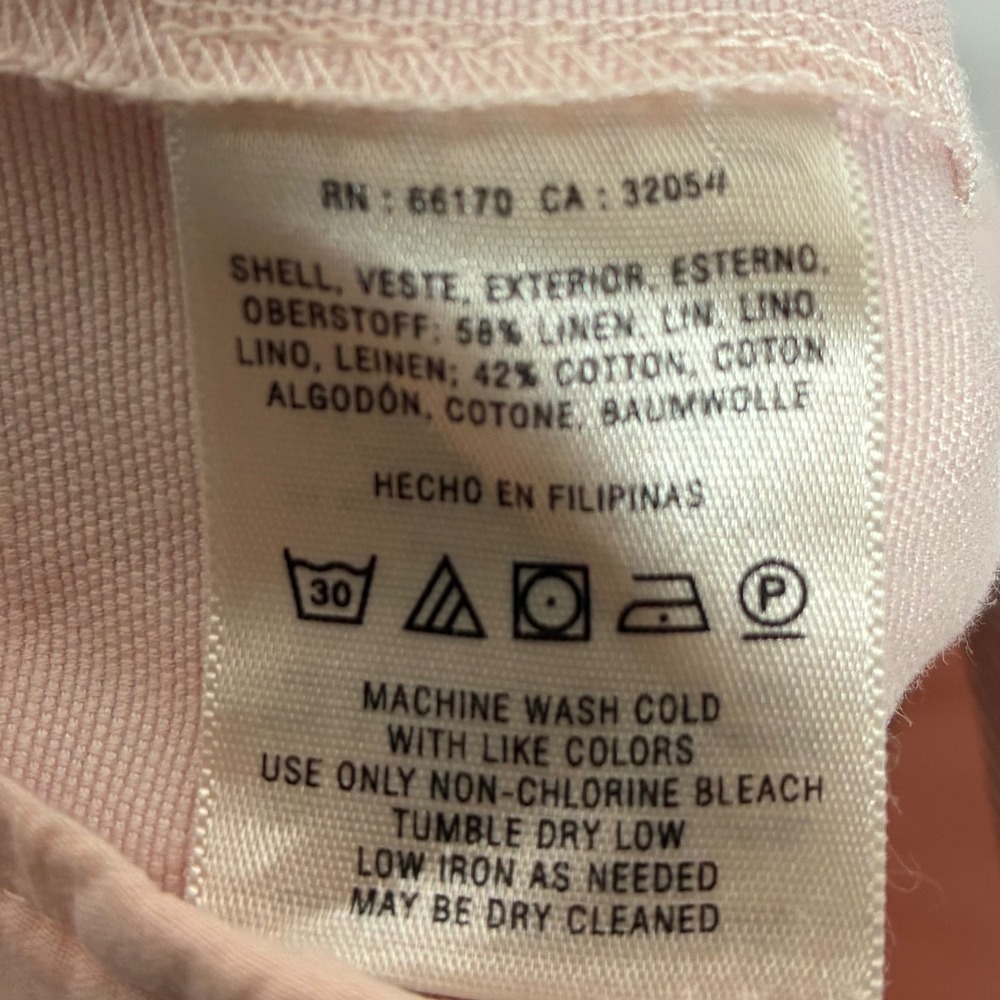 Cartonnier Anthropologie Womens 6 Light Pink Sailor Wide Leg Pants Linen Palazzo - Picture 8 of 9